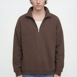 Collar zip sweatshirt