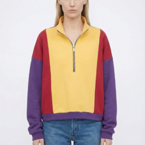 Cropped colorblock sweatshirt