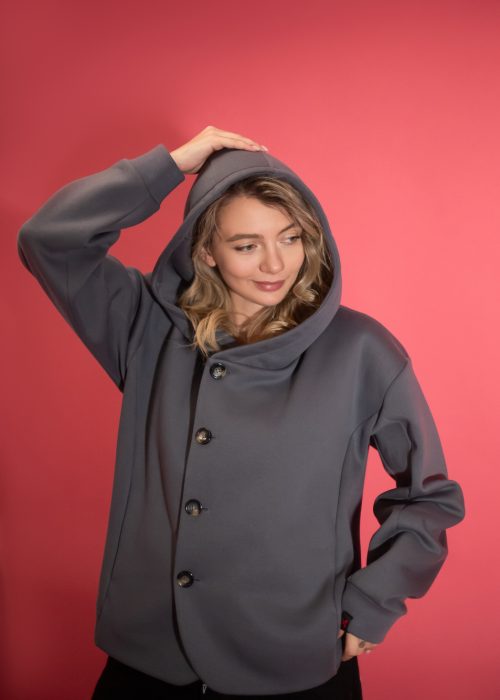 Hoodie with buttons