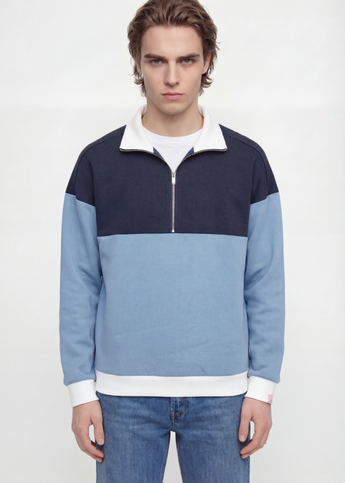 Colorblock zip sweatshirt