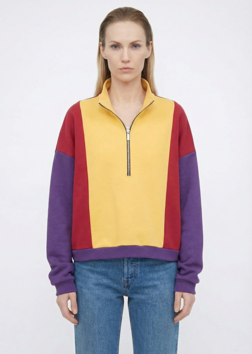 Cropped colorblock sweatshirt
